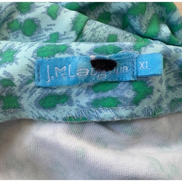 J.McLaughlin Catalina Cloth Carla Maxi Dress Blue Green Leopard Print Size XL - Picture 12 of 12
